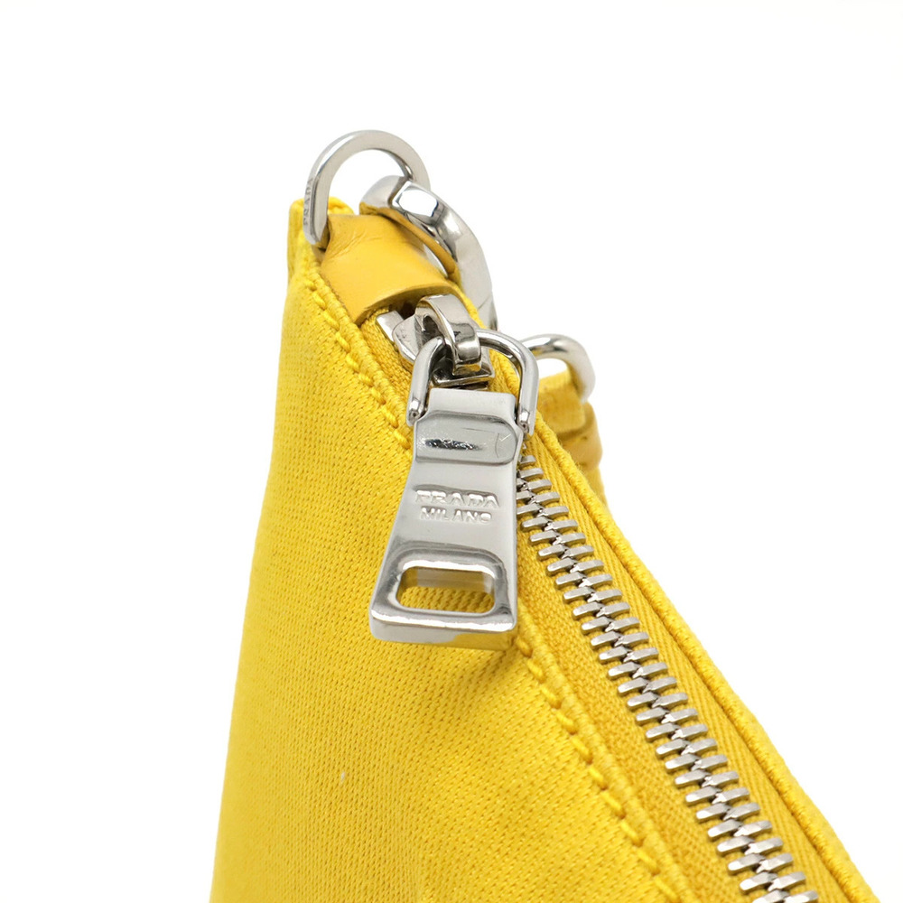 Prada embossed bag Shoulder accessory canvas leather yellow - Picture 4 of 8